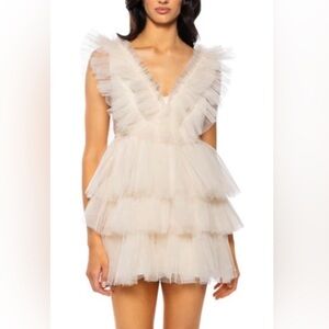 Elegant White Layered Bridal Dress